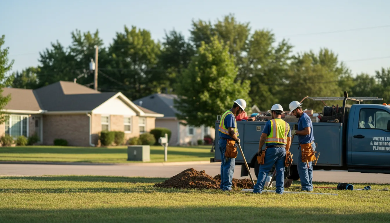 Residential water line and bathroom plumbing service in Blanchard, IA